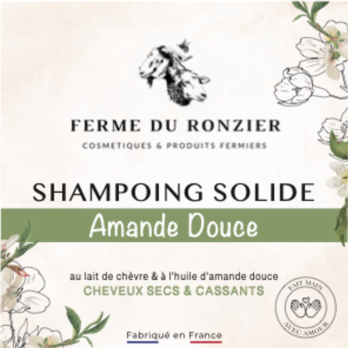SHAMPOING solide au lait de chèvre et amande douce