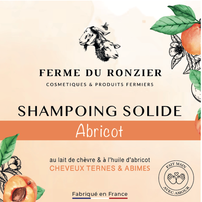 SHAMPOING solide au lait de chèvre et abricot