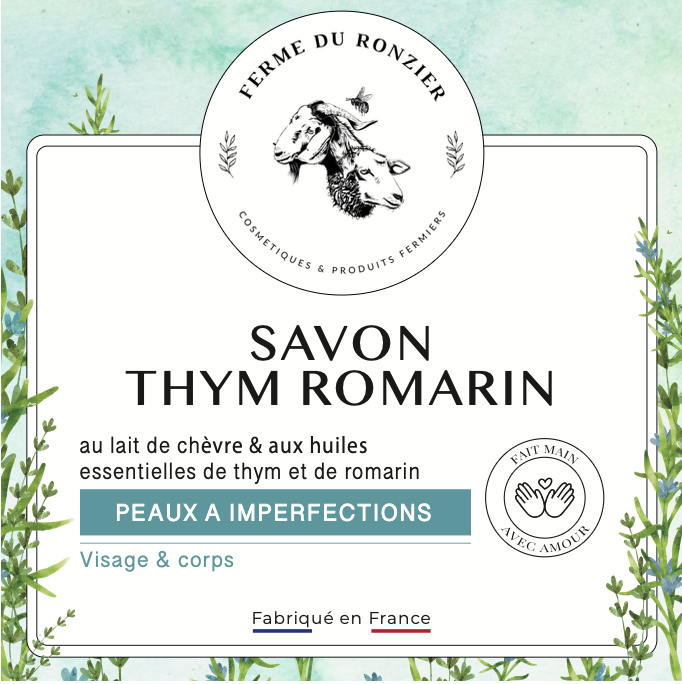 Savon au lait de chèvre et thym-romarin