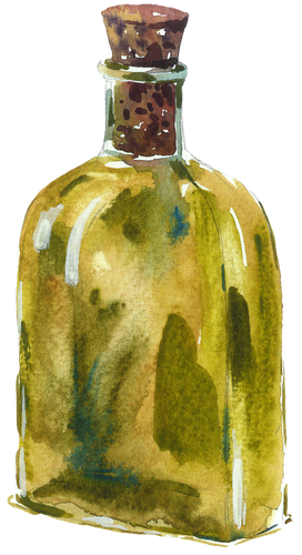 Olive Oil, Watercolor Food